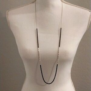 Beautiful black and silver bead costume necklace
